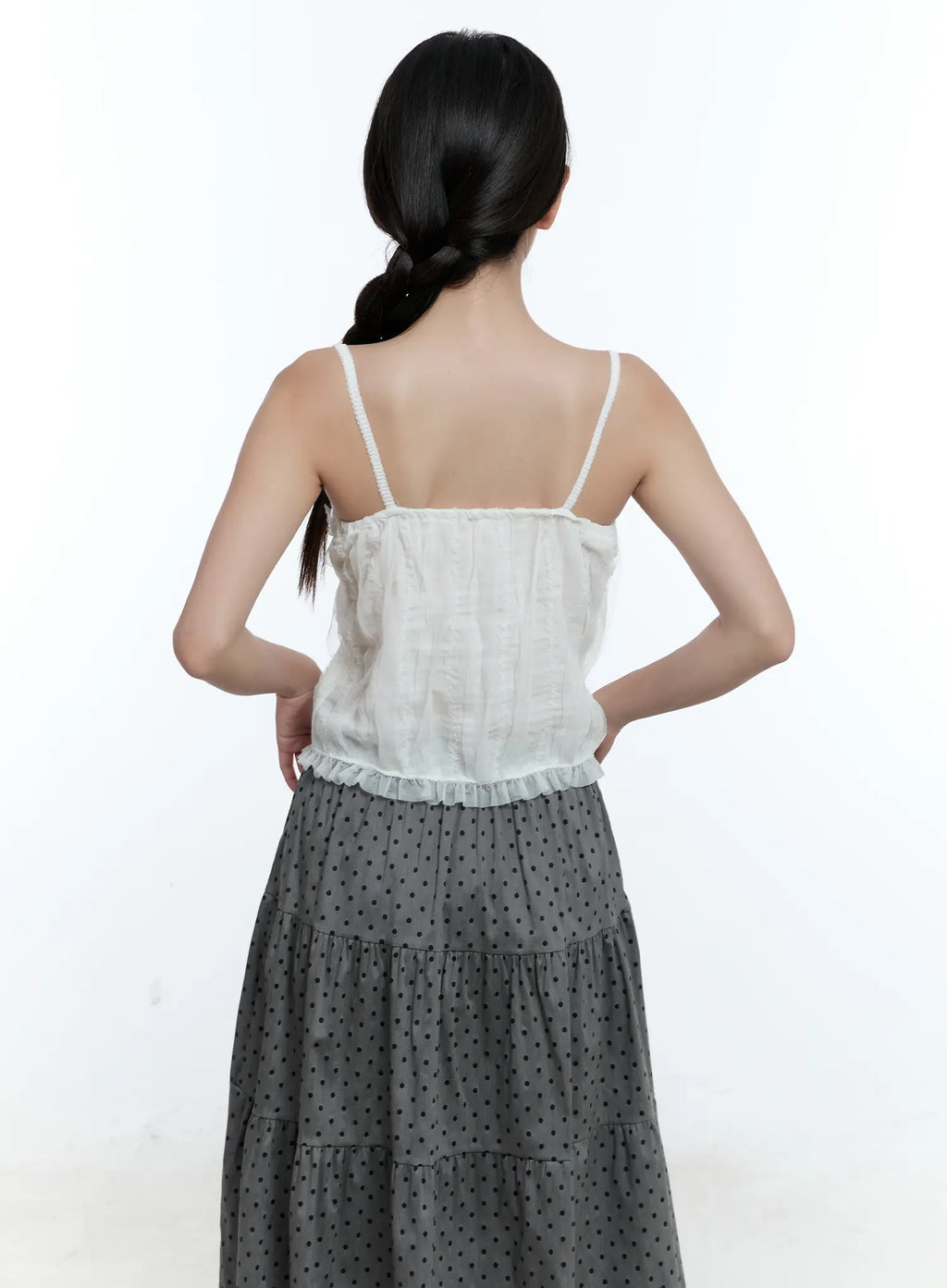 Buttoned Lace Cami Top CU526