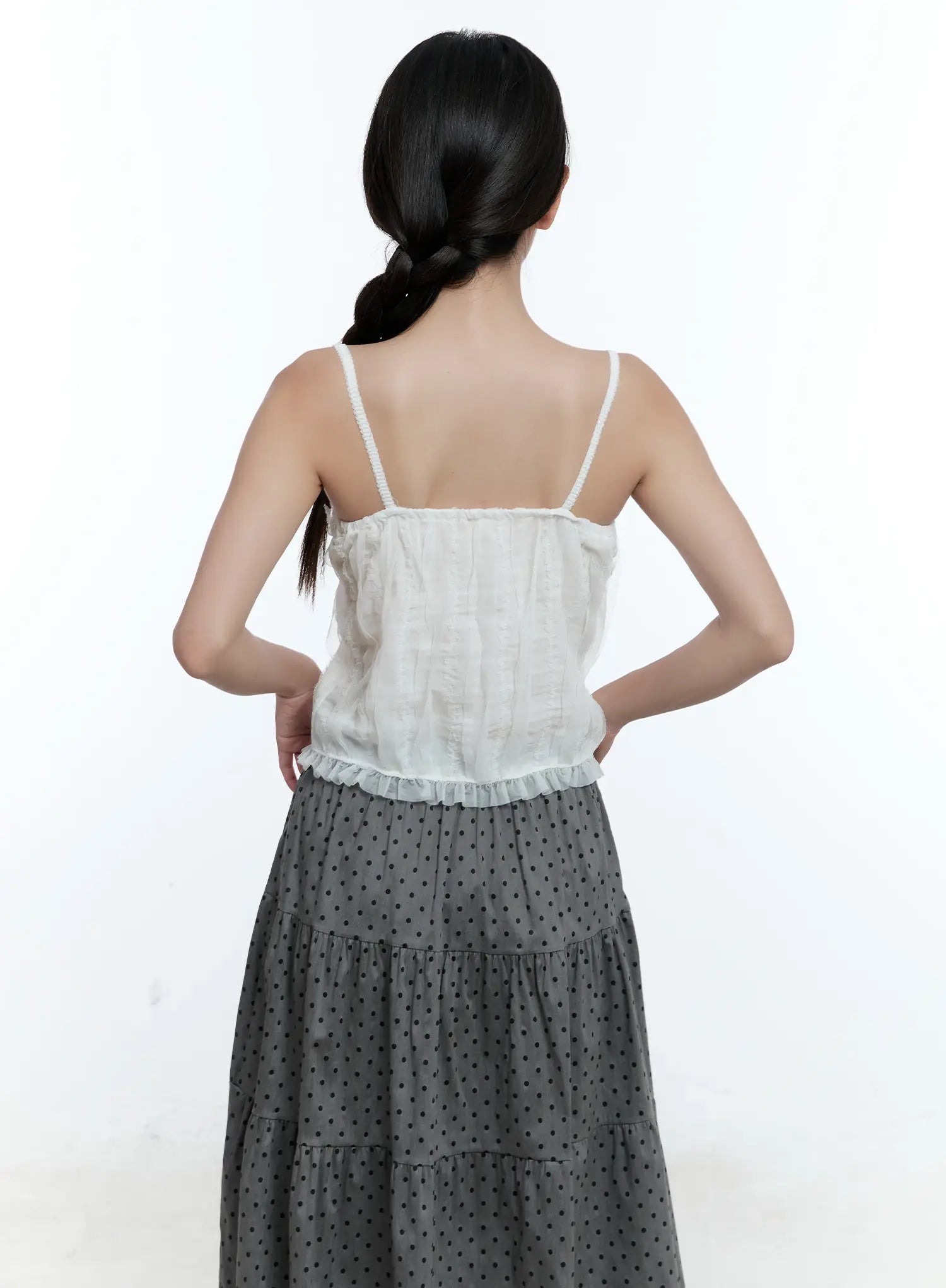 Buttoned Lace Cami Top CU526