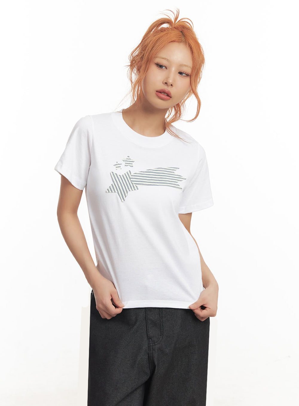 Graphic Star Crop Top IA515