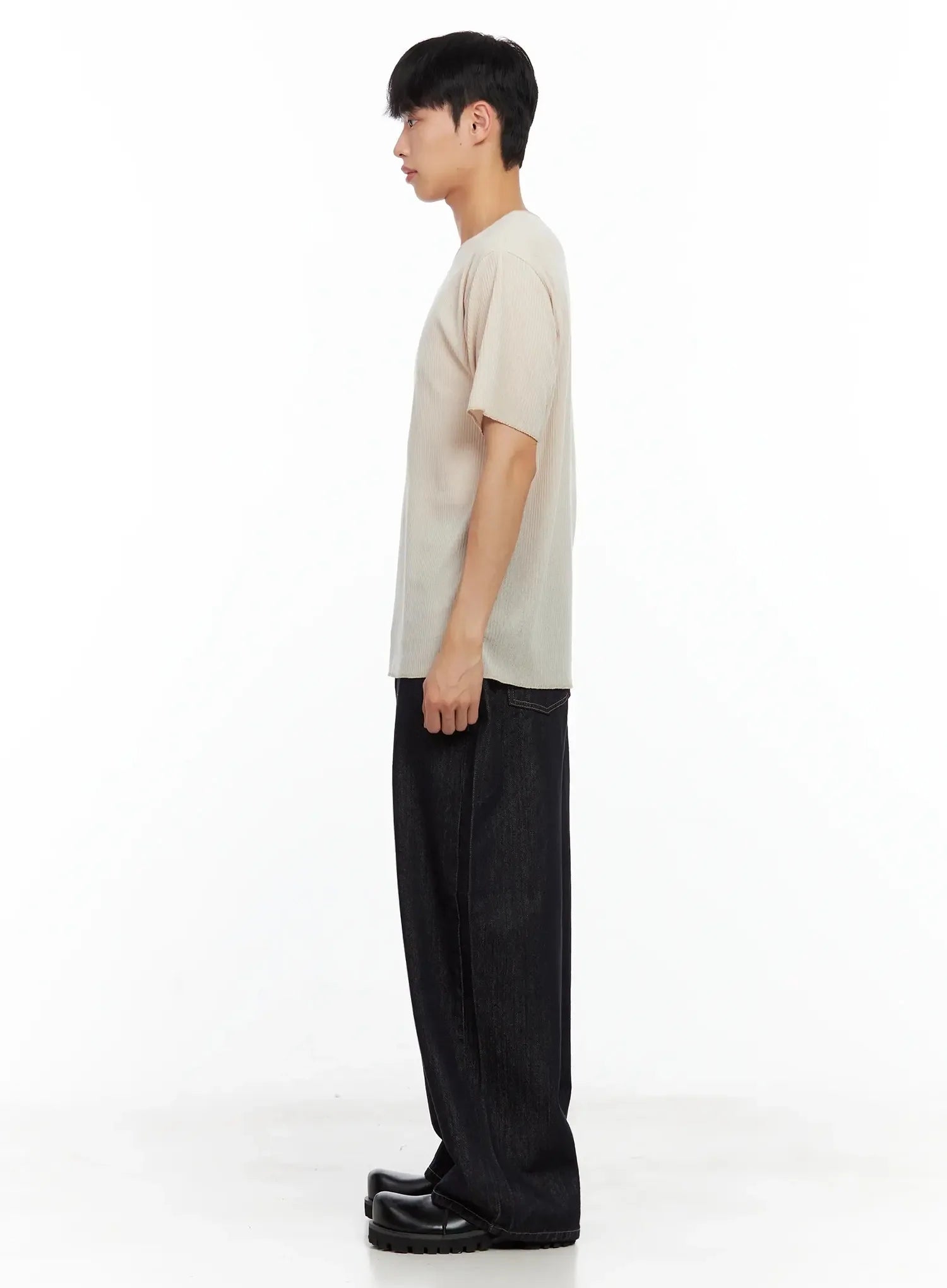 Men's Dark Denim Baggy Jeans IL516