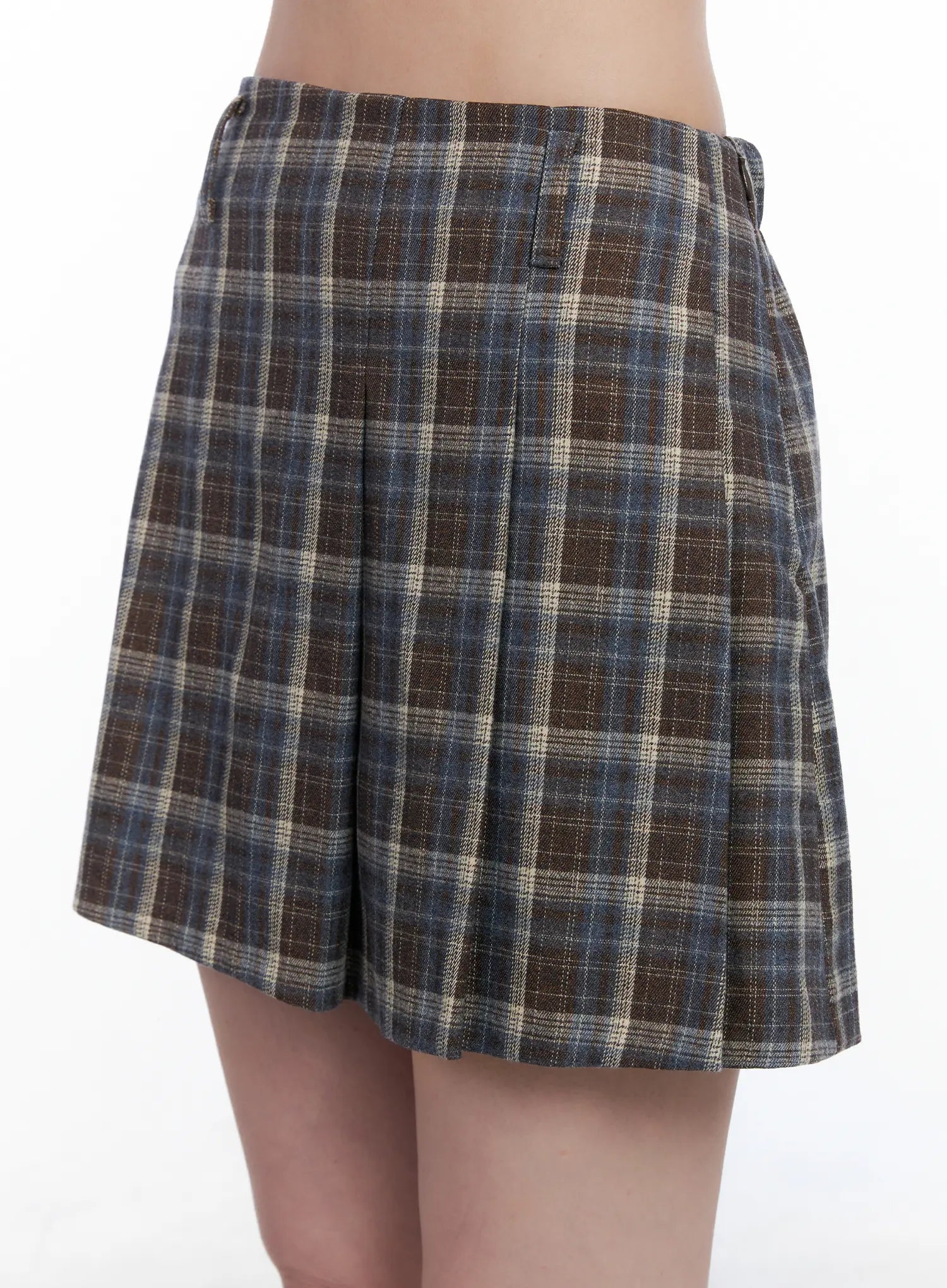 Checkered Pleated Mini Skirt CS526