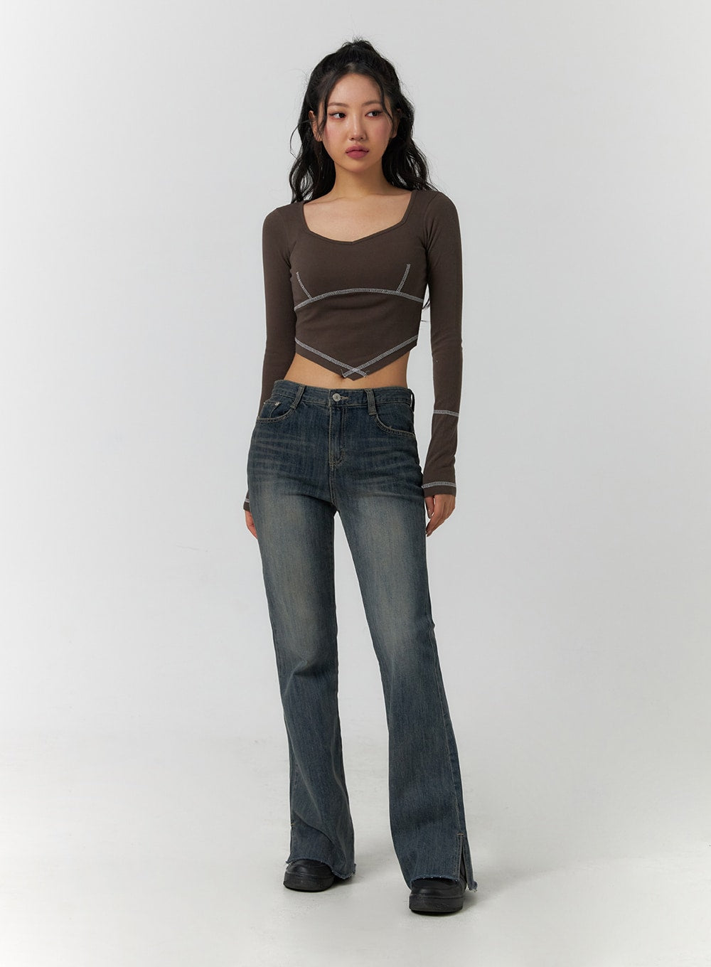 Long Sleeve Crop Top CF401