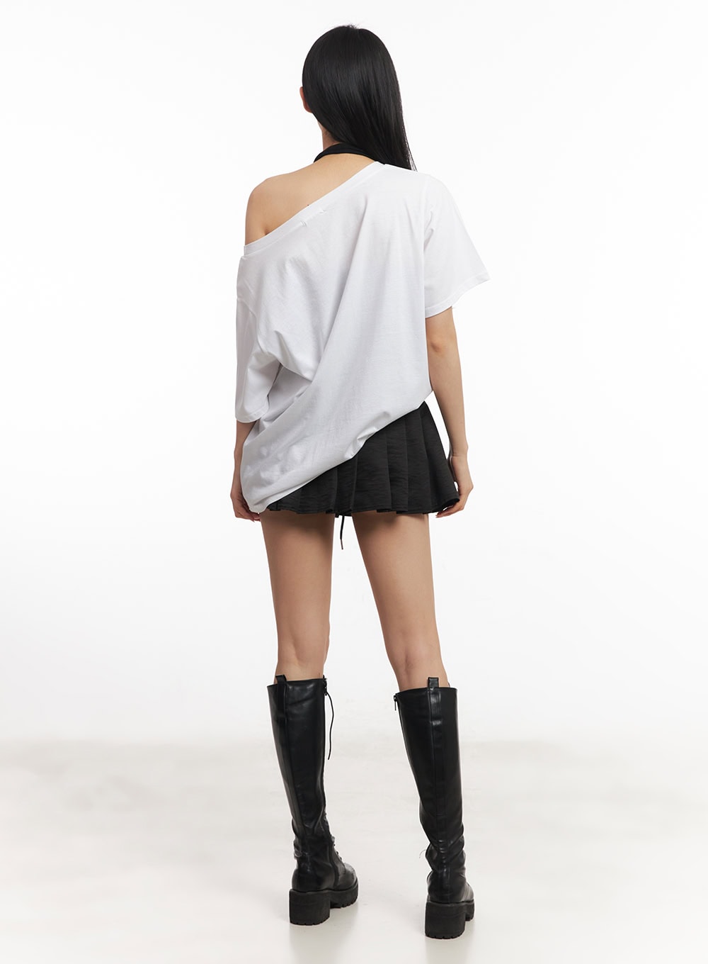 Graphic One-Shoulder Oversize T-Shirt CA503