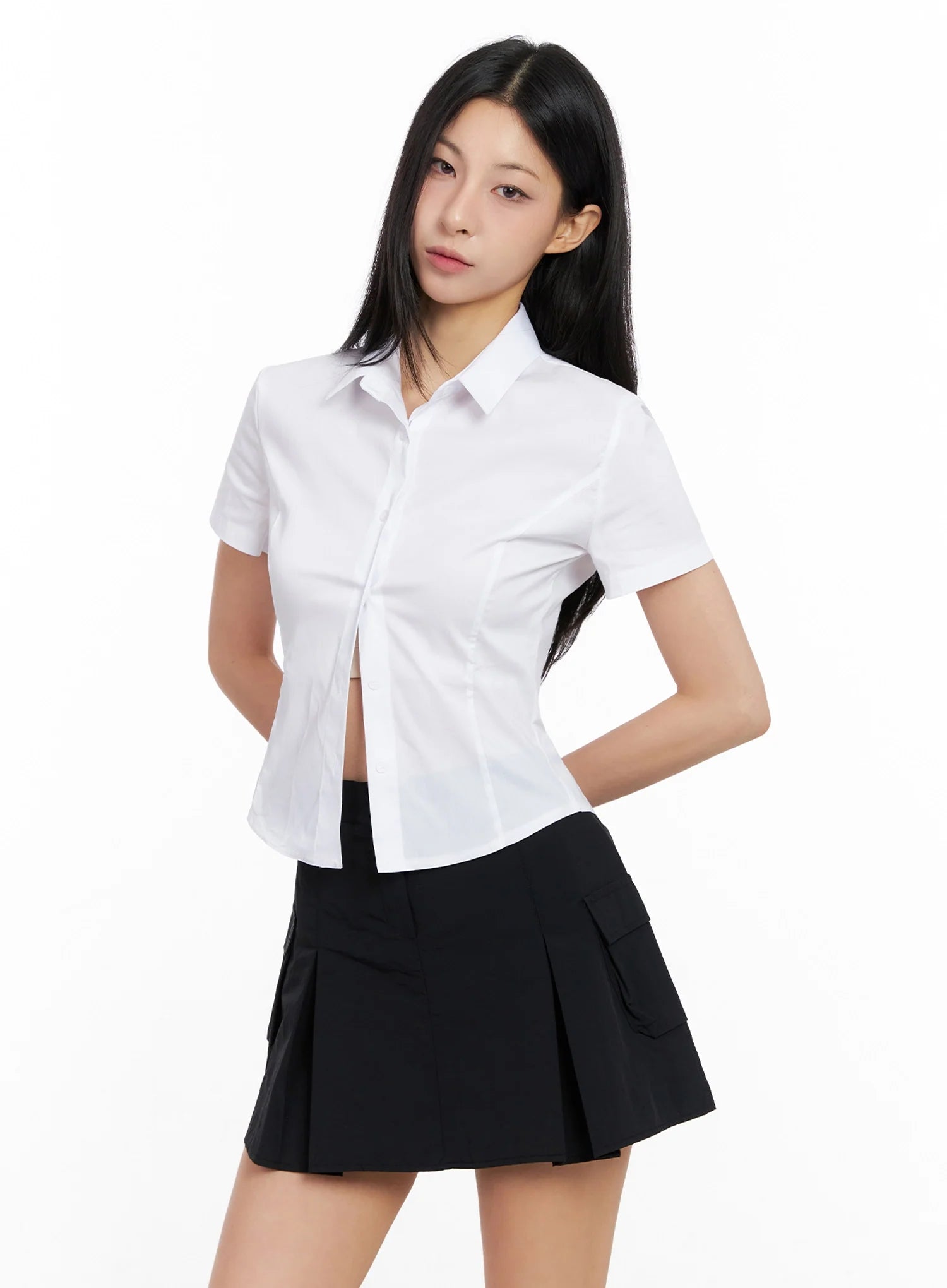 Classic Button-Up Short-Sleeve Shirt IG508