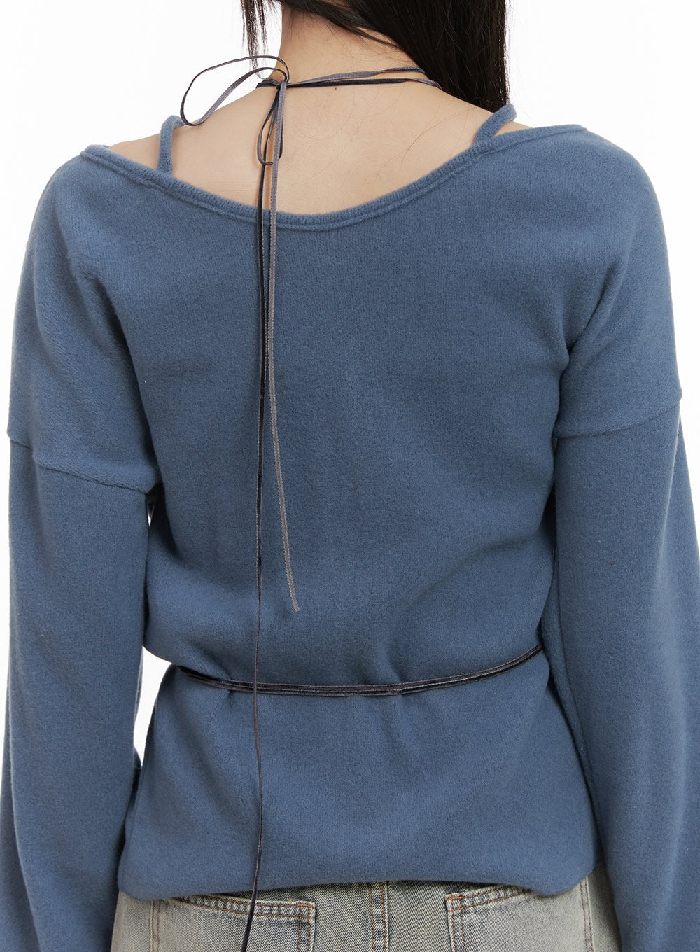 Off-Shoulder Loose-Fit Buttoned Cardigan CD426