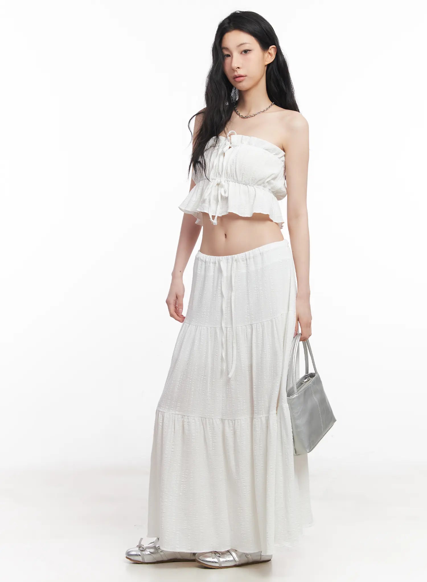 Cotton Tiered Maxi Skirt CU510