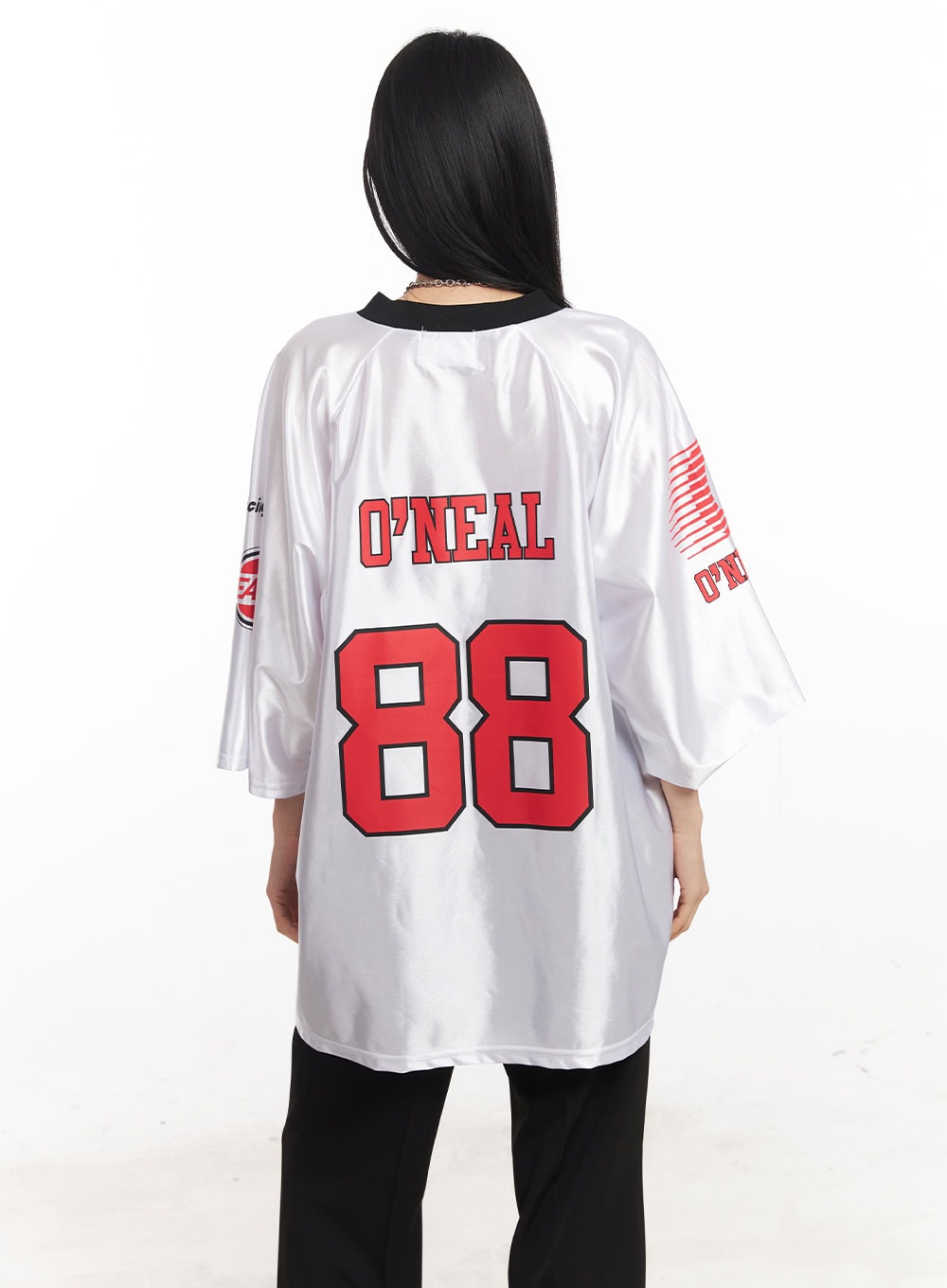 Glossy Oversize Jersey Top CA516