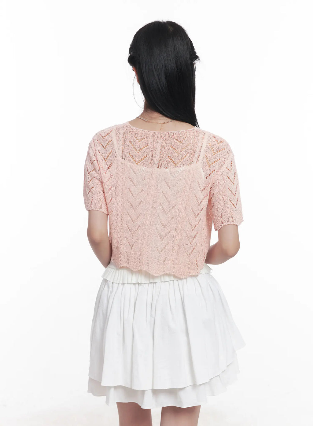 Sheer Short-Sleeve Cardigan CU523