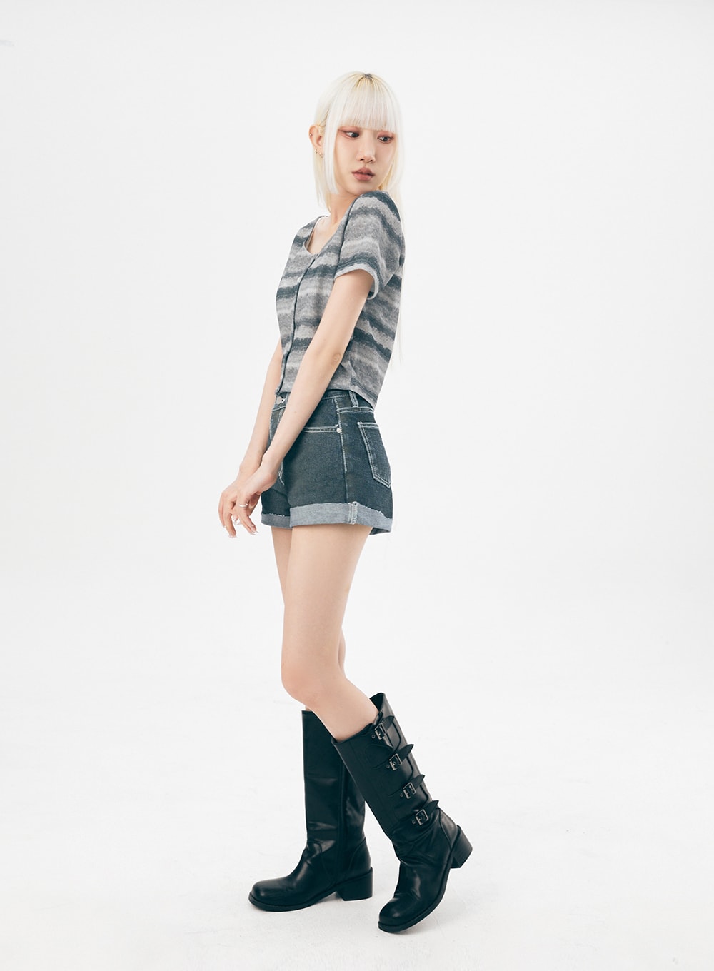 Dark Wash Denim Shorts IL307