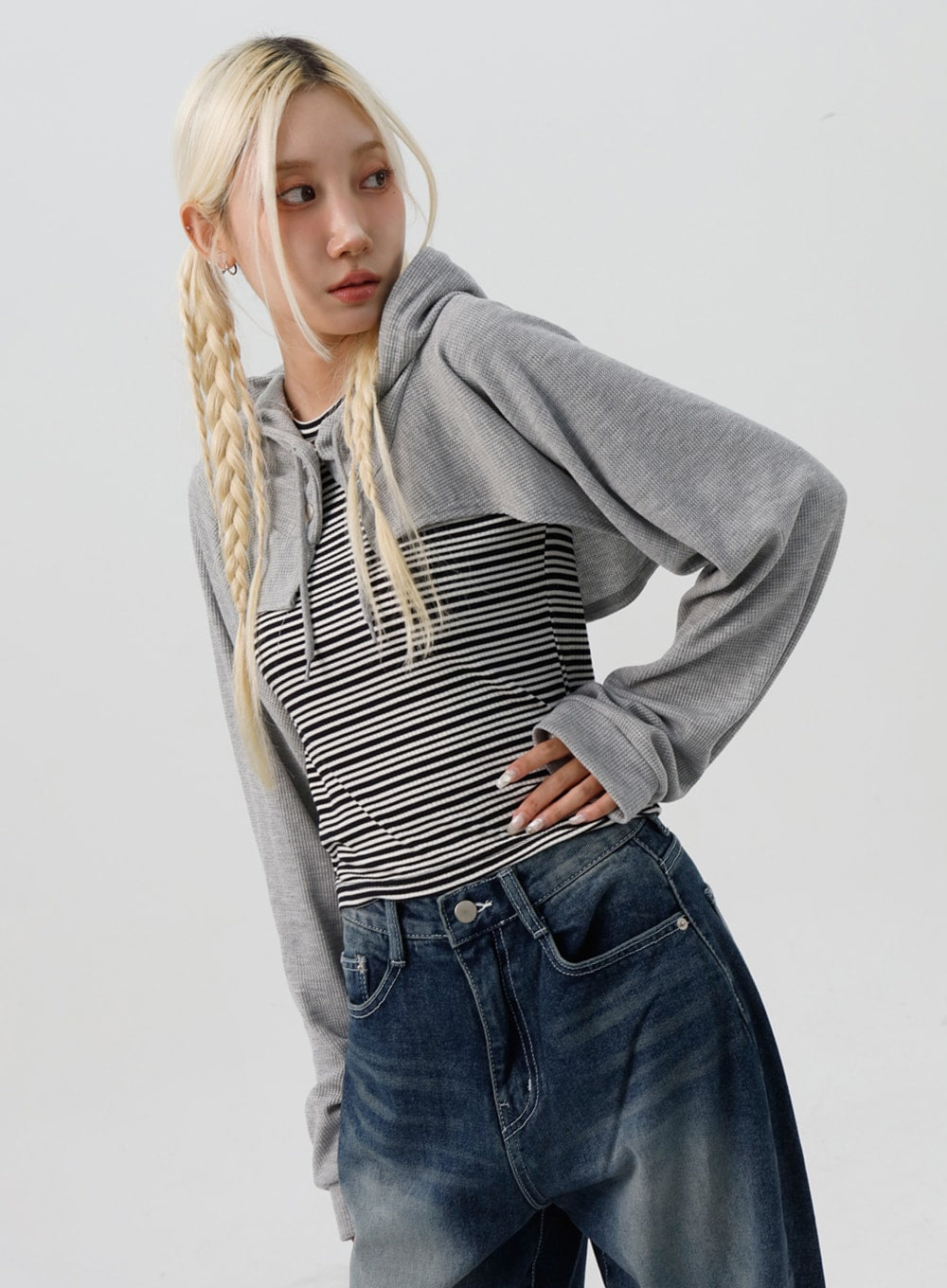 Bolero Style Cropped Hoodie IS311