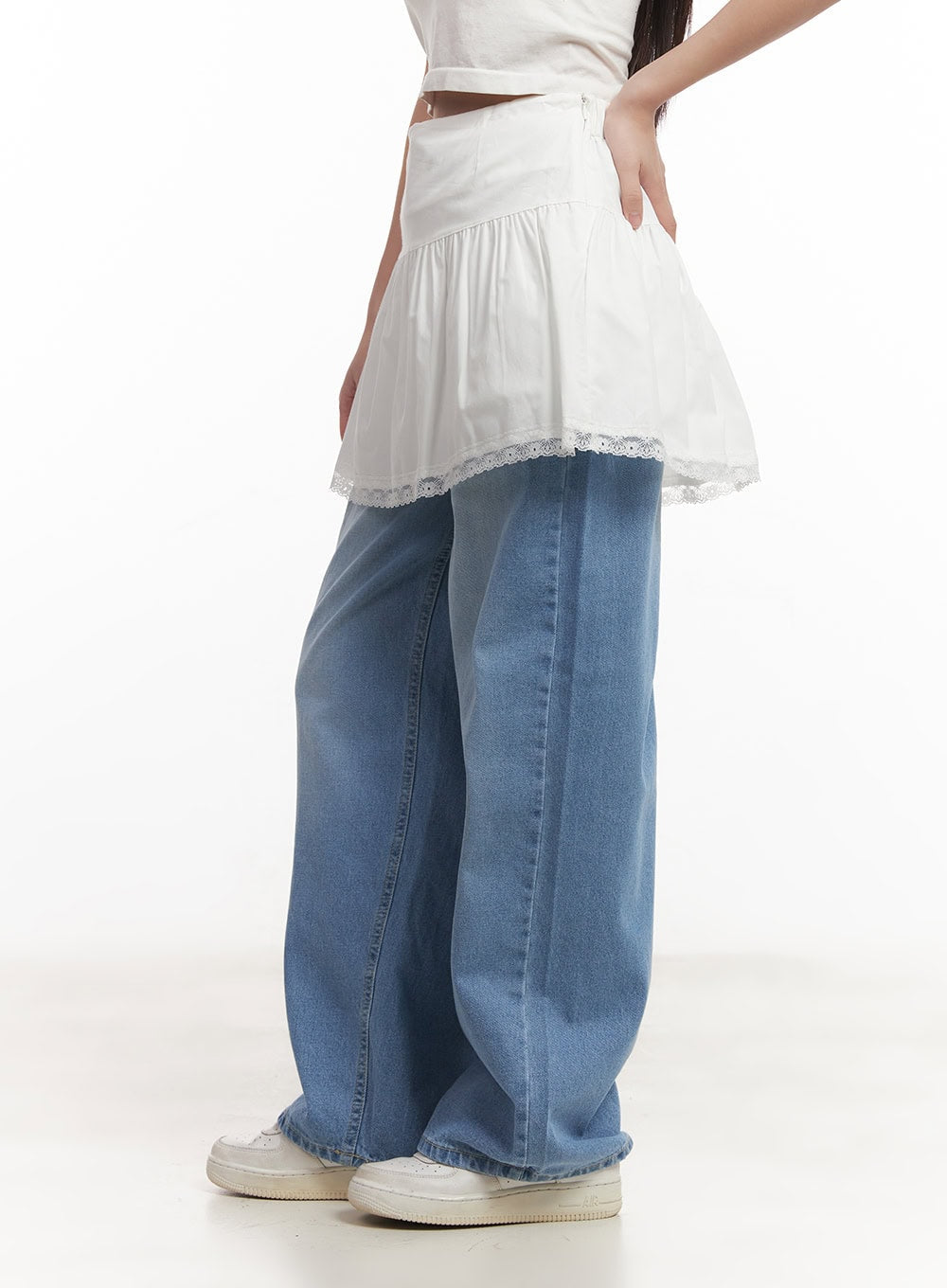 Shirred Lace Mini Skirt CM531