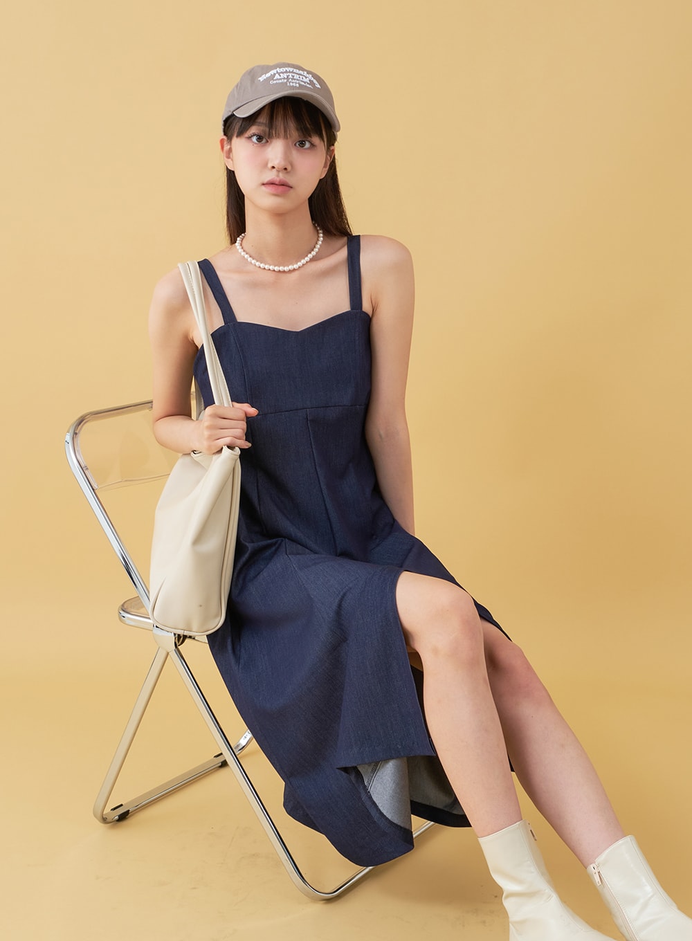 New Town Lettered Cotton Baseball Cap OU13