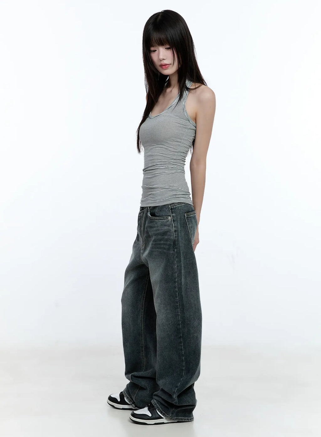 Soomin Vintage-Wash Wide-Leg Jeans CG511