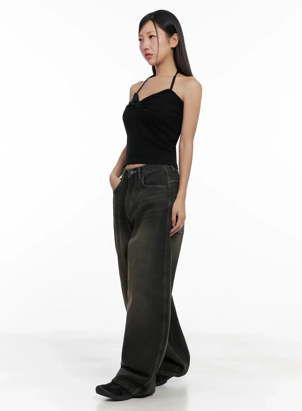 Halter Neck Cropped Tank Top IG527