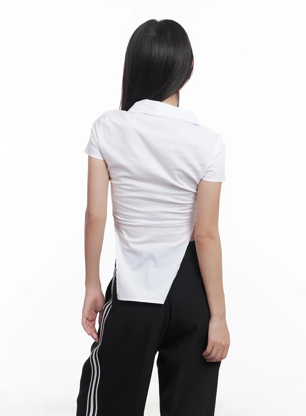 Buttoned Collar Short-Sleeve Shirt CU517