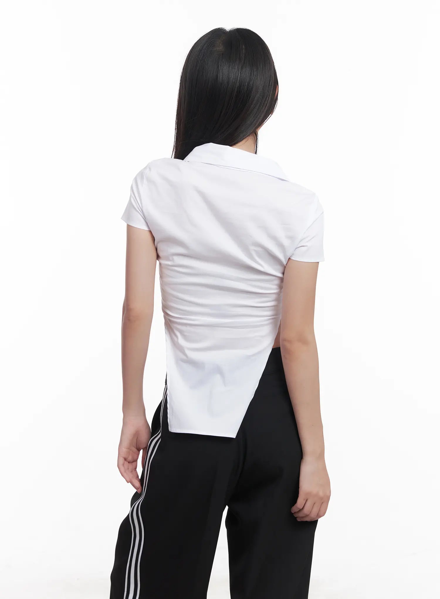 Buttoned Collar Short-Sleeve Shirt CU517