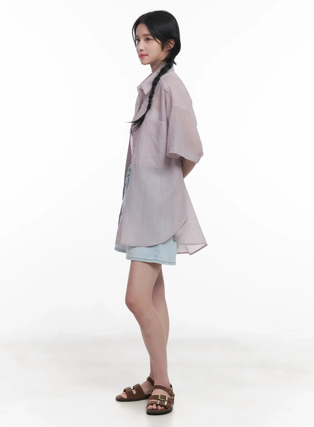 Light Wash Wide-Fit Jorts CU523