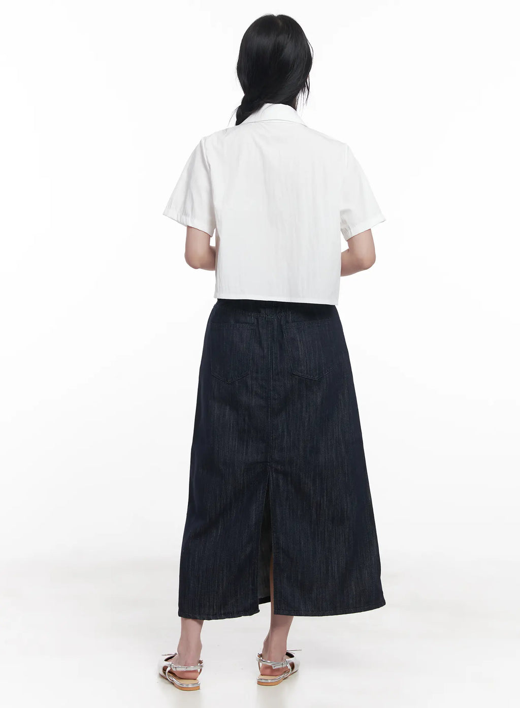 Short-Sleeve Cropped Collared Shirt CU525