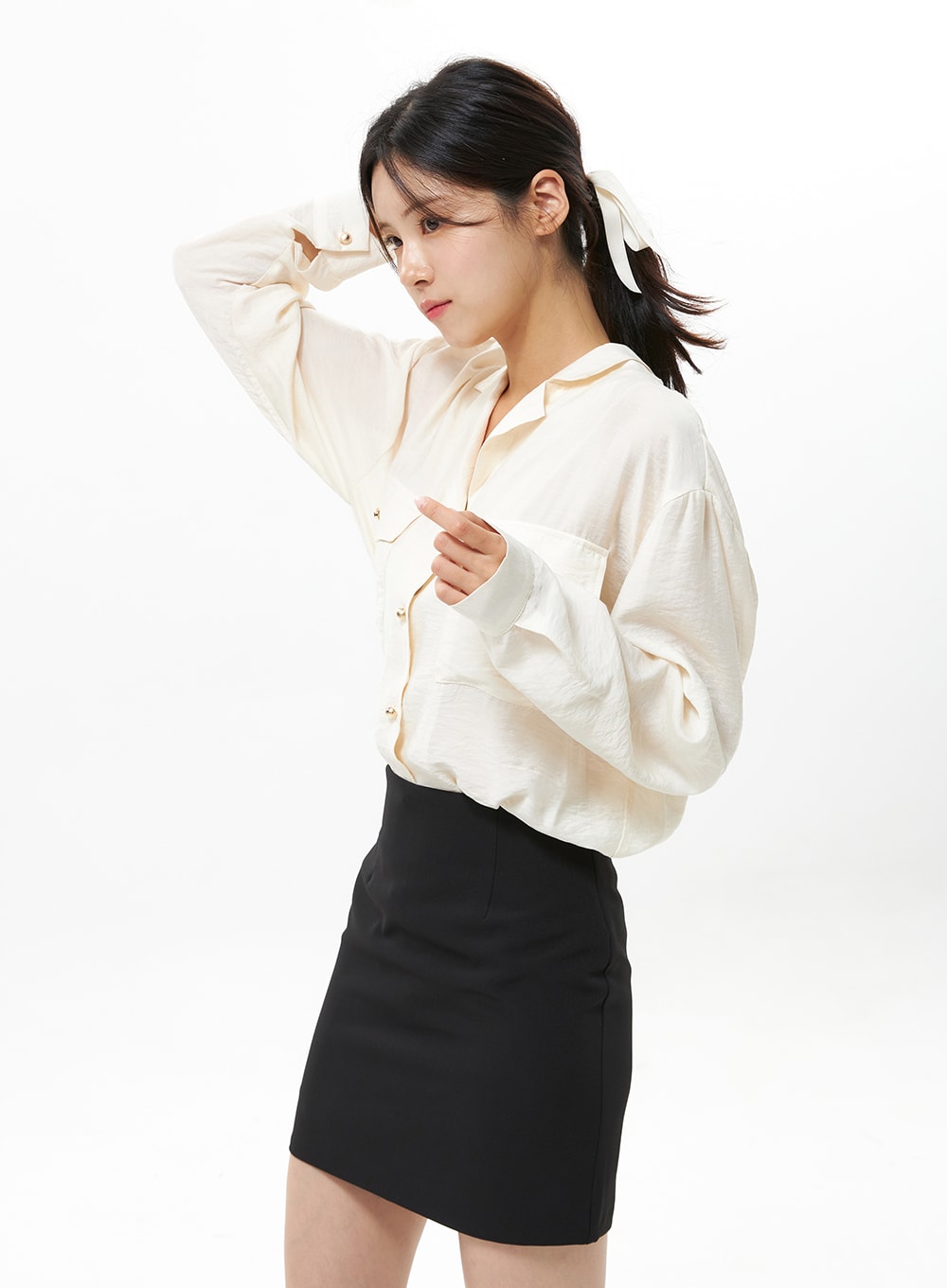 Shiny Long Sleeve Blouse OS313