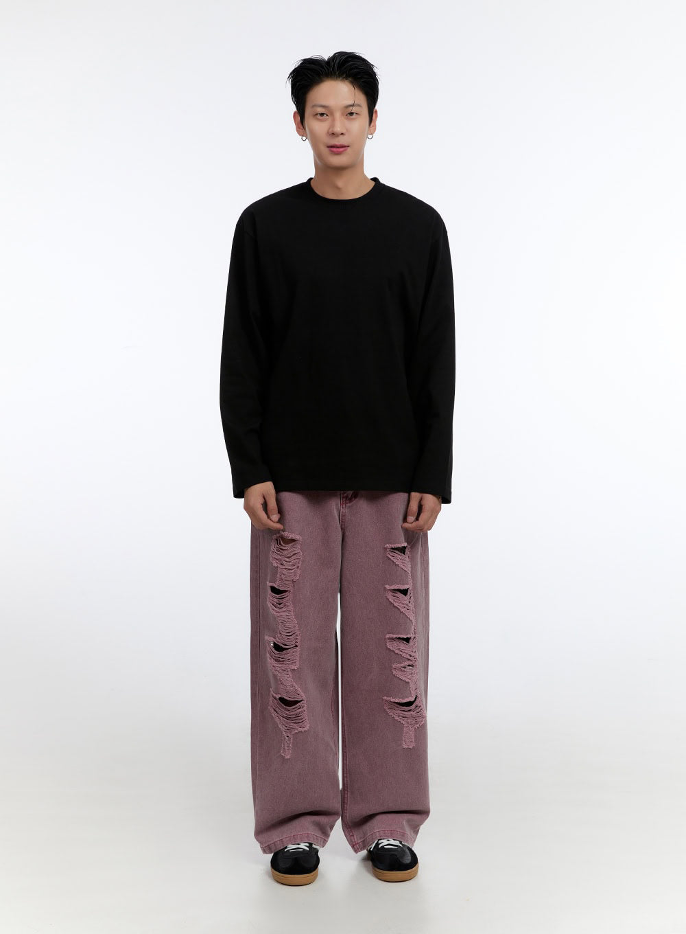 Men's Soft Round Neck Long Sleeve T-Shirt IO428