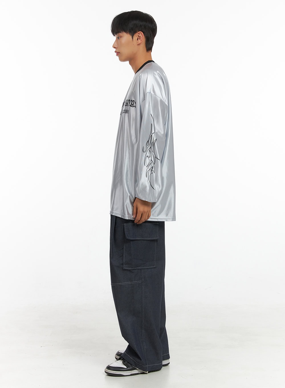 Men's Oversize Sliver Print Jersey T-Shirt IS419