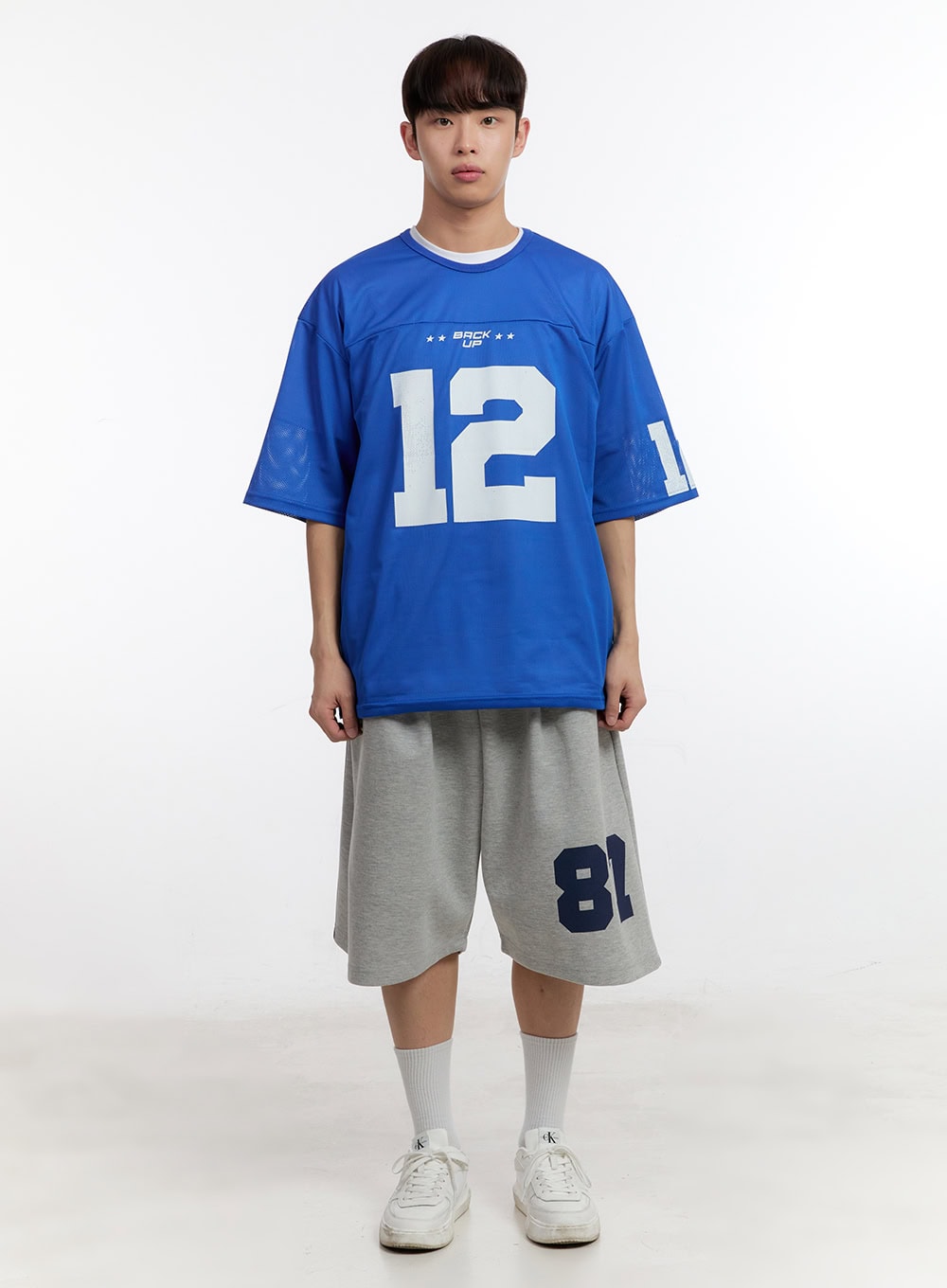 Men's Oversized Graphic Mesh T-Shirt IA504