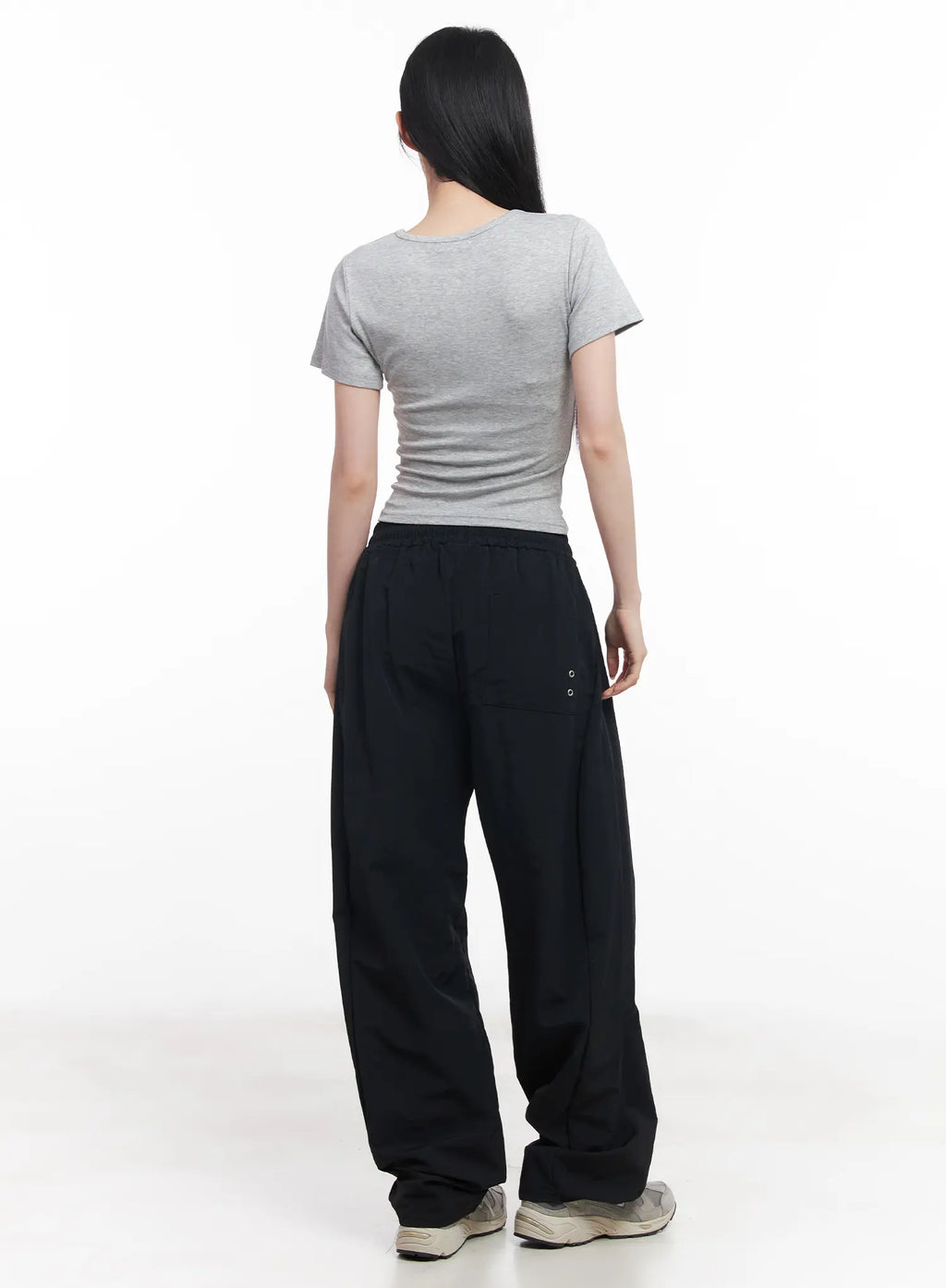 Wide-Leg Eyelet Nylon Pants CU511