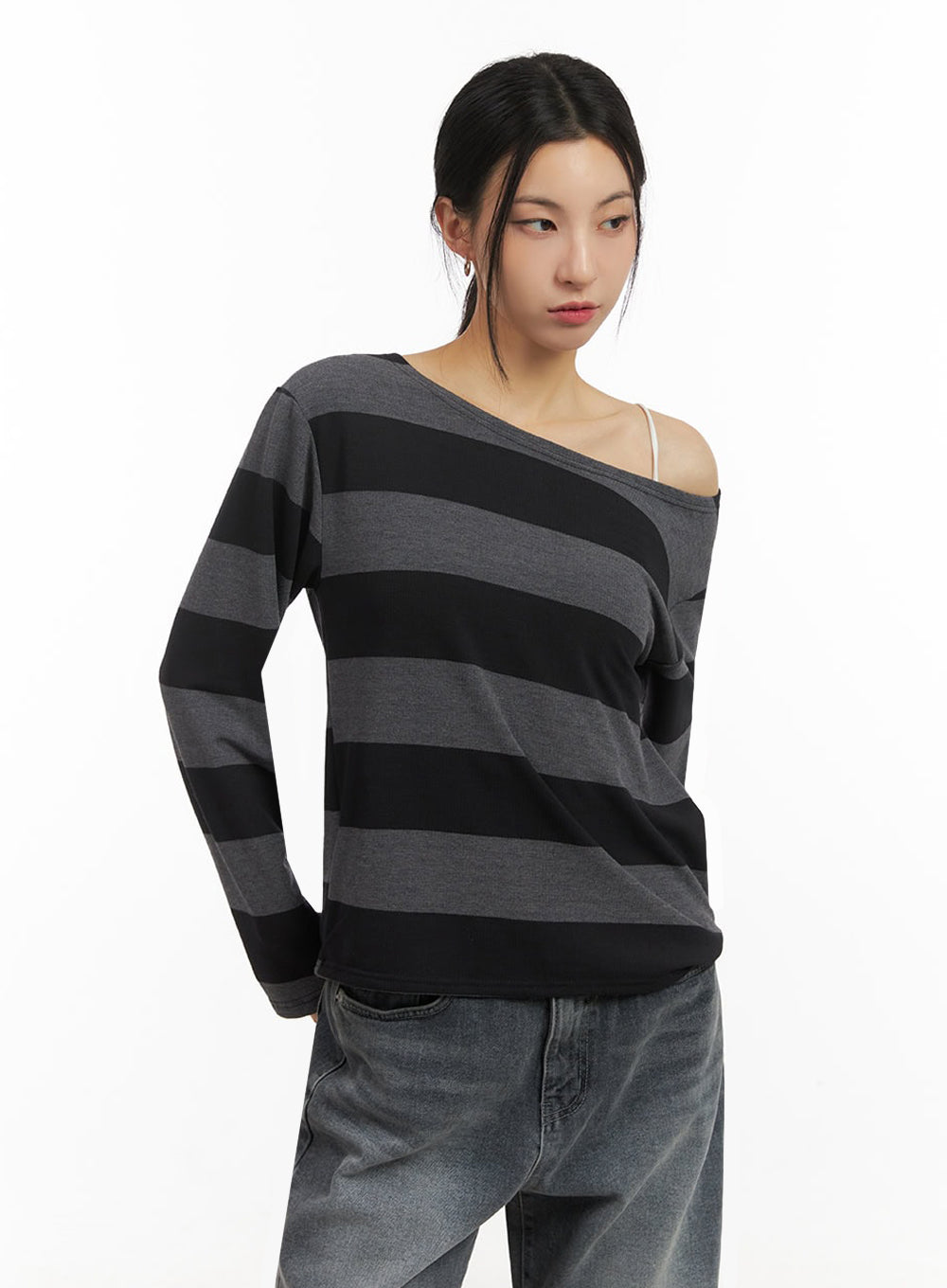 One-Shoulder Striped Top ID431