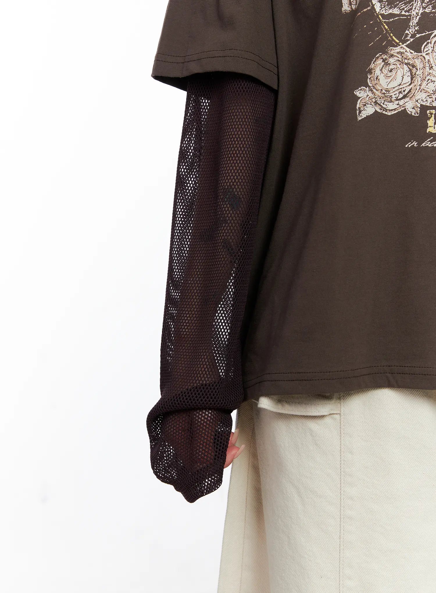 Vintage Graphic Layered Long Sleeve Top CS529