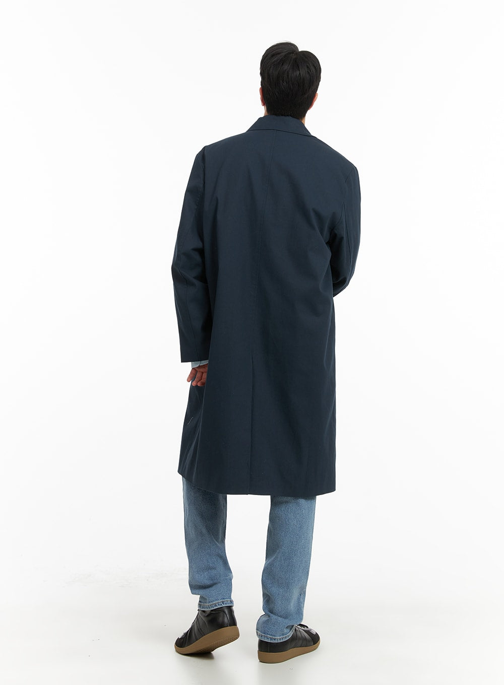 Men's Solid Cotton Trench Coat IA401