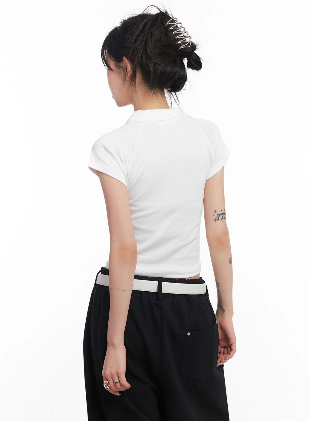 Cropped Collared Tee IC503