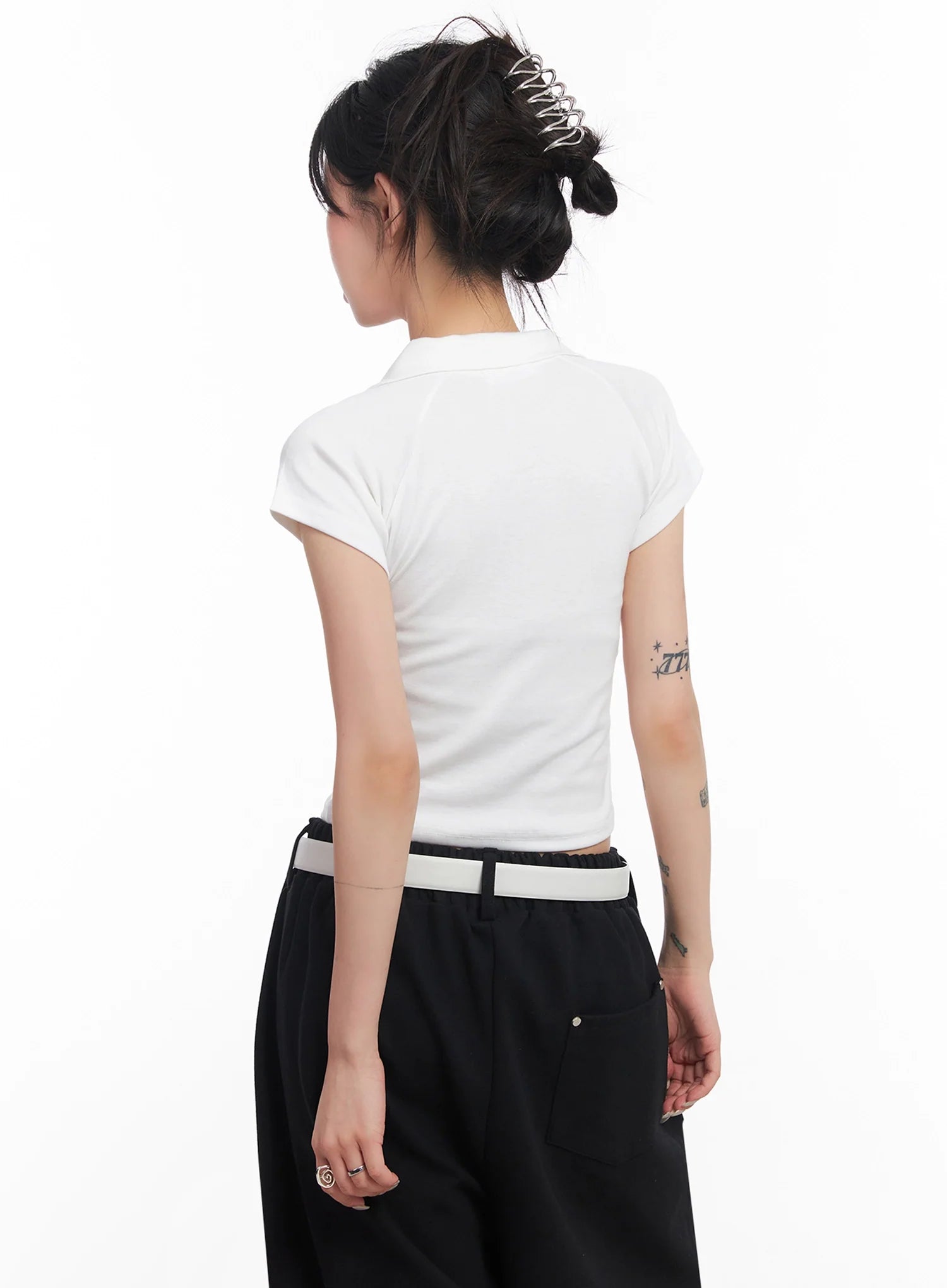 Cropped Collared Tee IC503