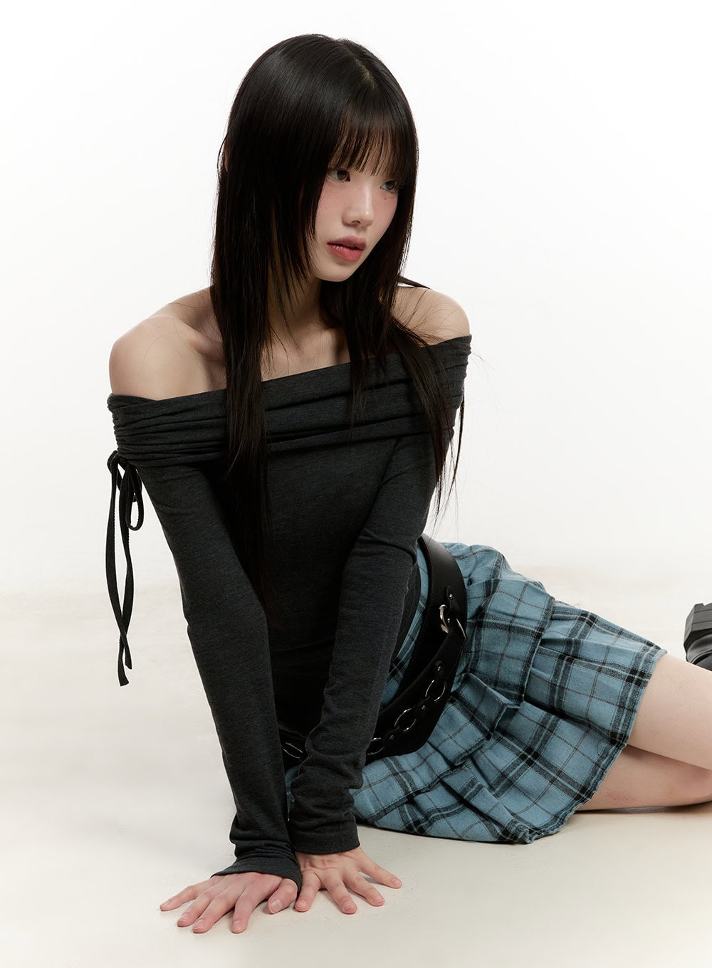 Ruffle Plaid Mini Skirt CM514