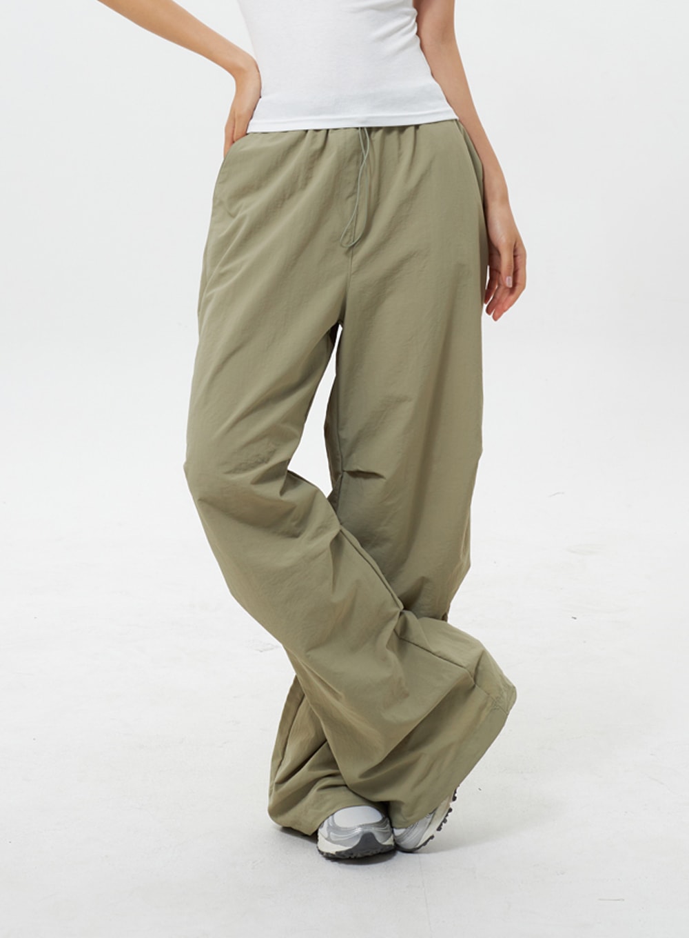 Nylon Wide Track Pants IY311
