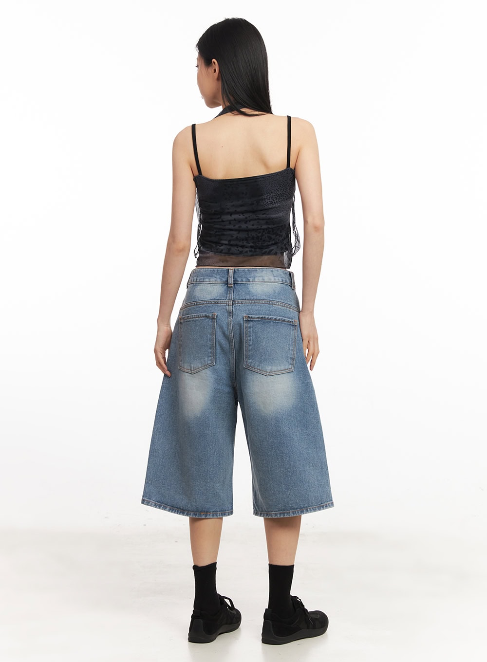 Leopard Mesh Crop Cami Top with Scarf CA516