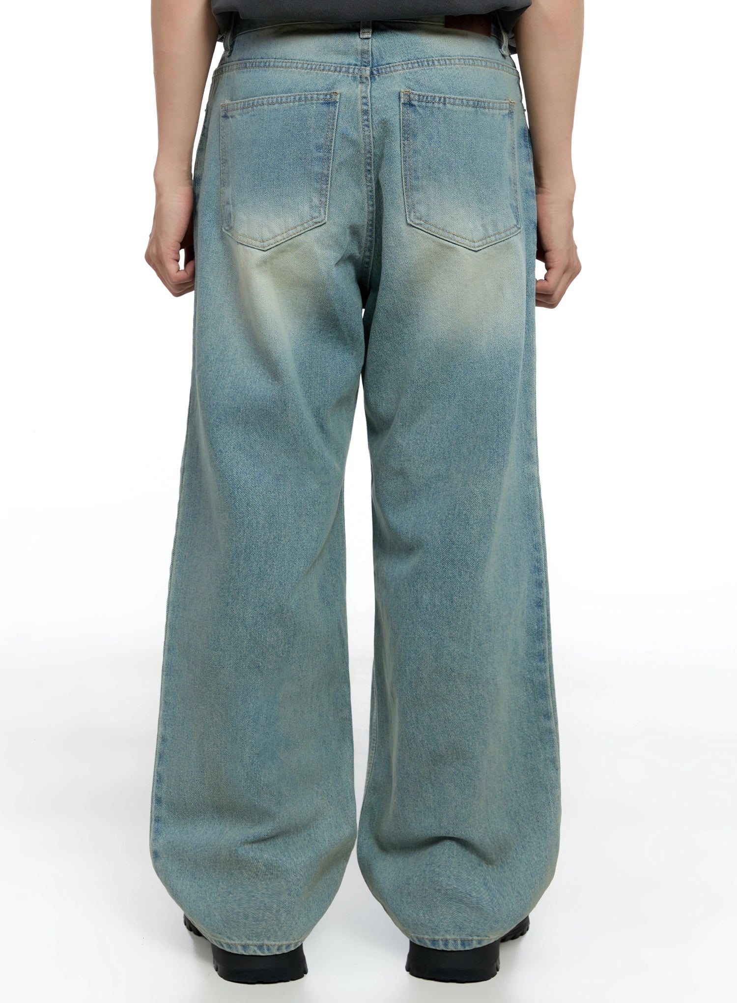 Men's Light-Wash Baggy  Jeans IG520