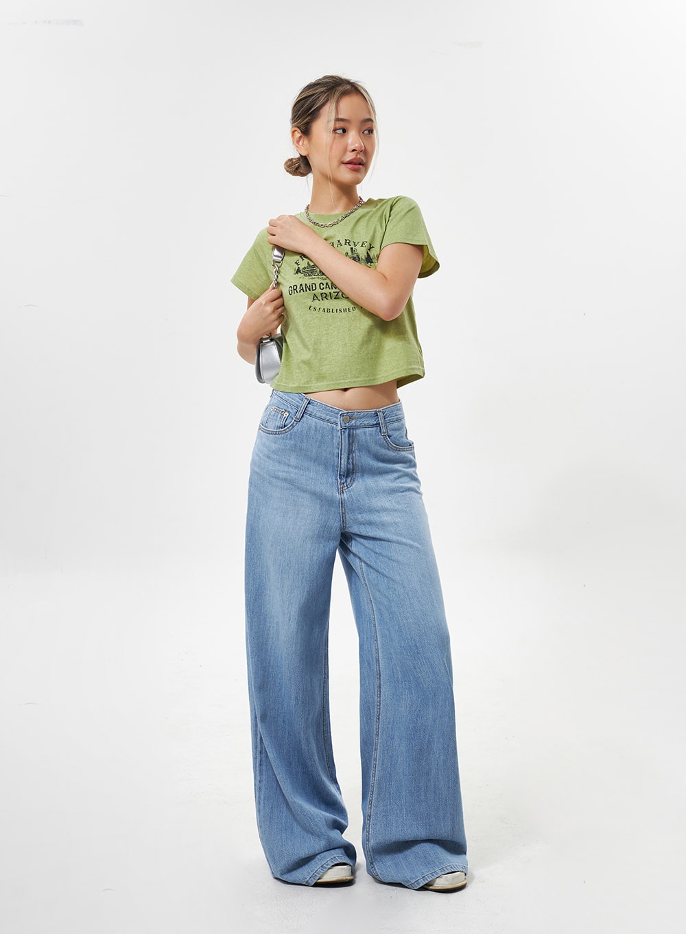 Cotton Graphic Cropped Tee CY331