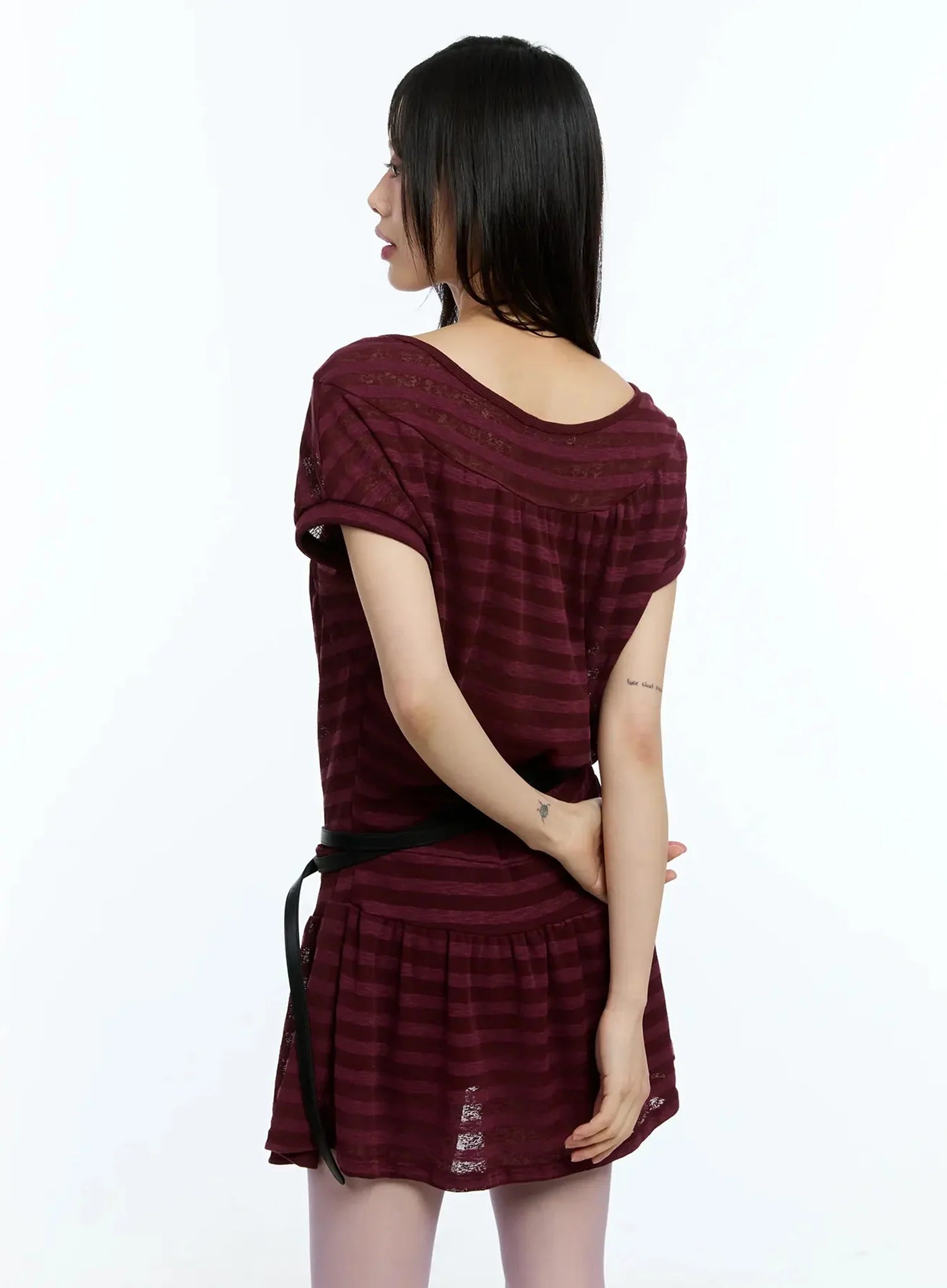 Striped Relaxed-Fit Mini Dress IU524