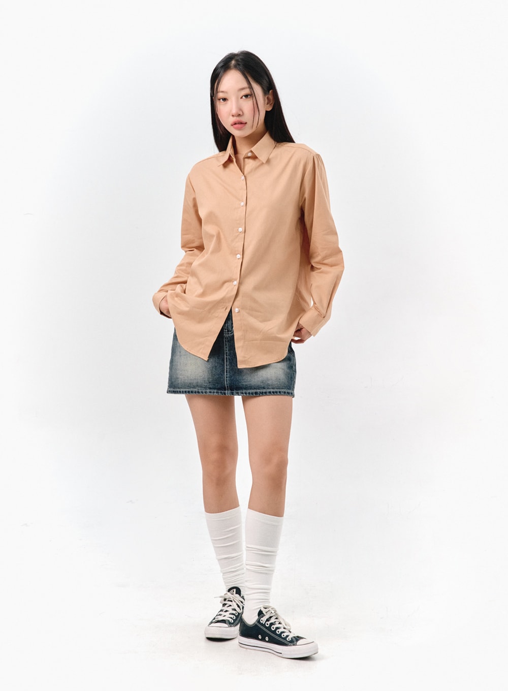 Solid Cotton Collar Shirt IS301