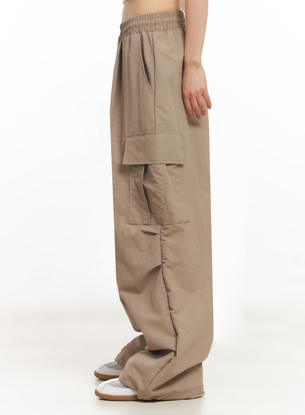 Cargo Wide-Leg Windbreaker Pants IY502