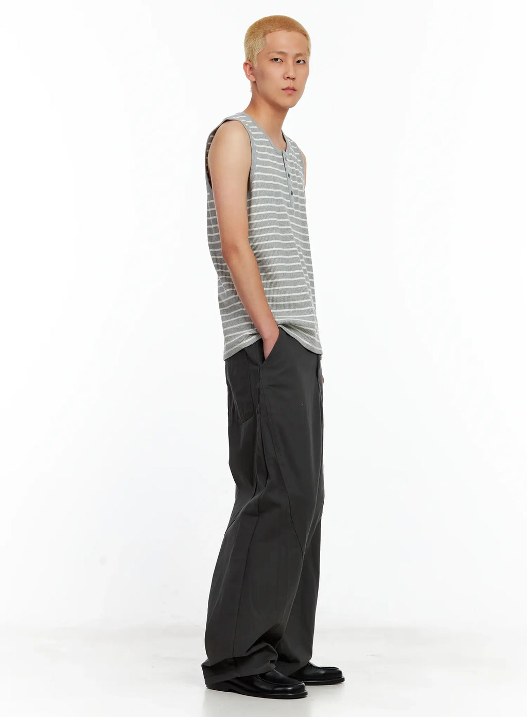 Men's Curved Seam Wide Cotton Pants IL511