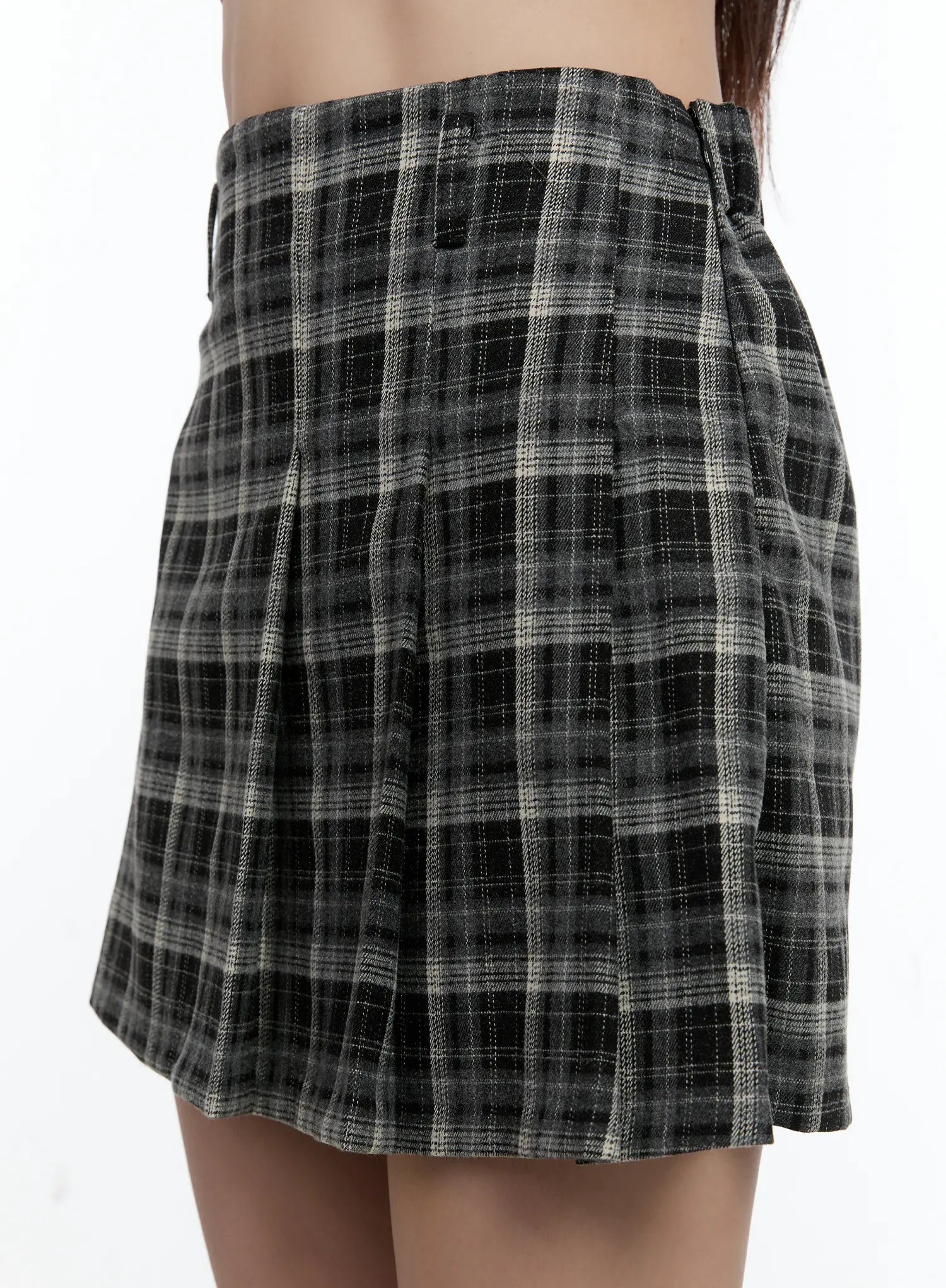 Plaid Pleated A-Line Skirt CS518