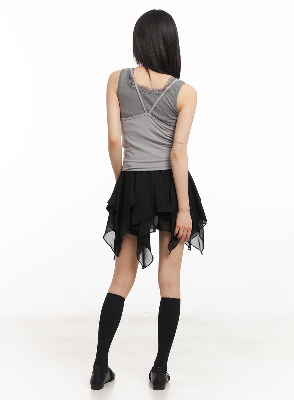 Slim-Fit Layered Lace Tank Top CA523