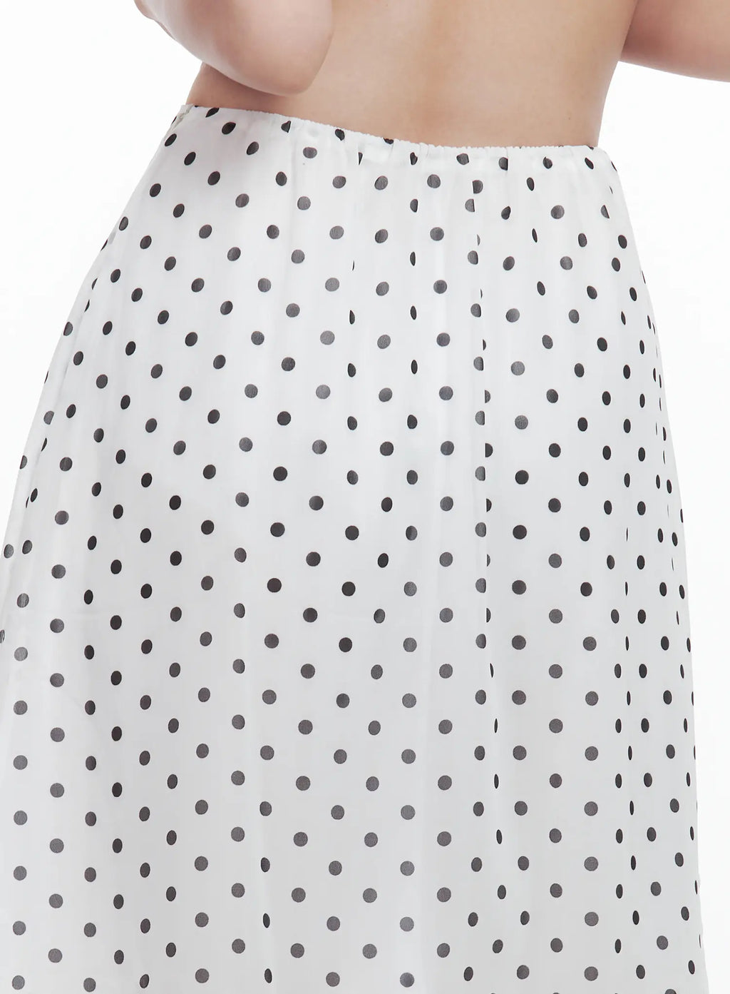 Polka Dot Double-Layered Midi Skirt CL502