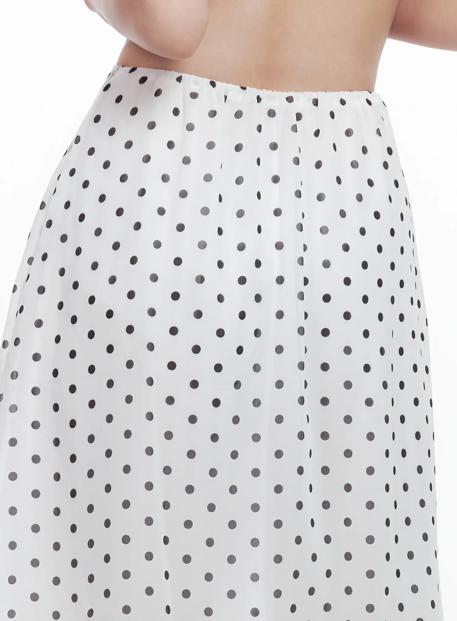 Polka Dot Double-Layered Midi Skirt CL502