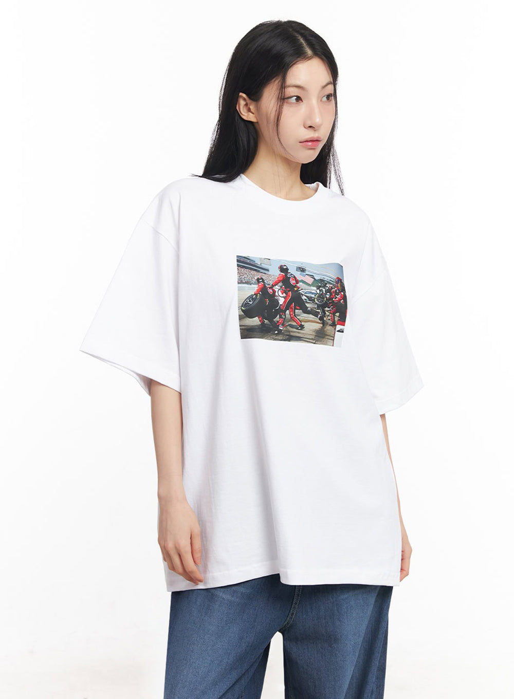 Casual Cotton Graphic Oversize T-Shirt IY529