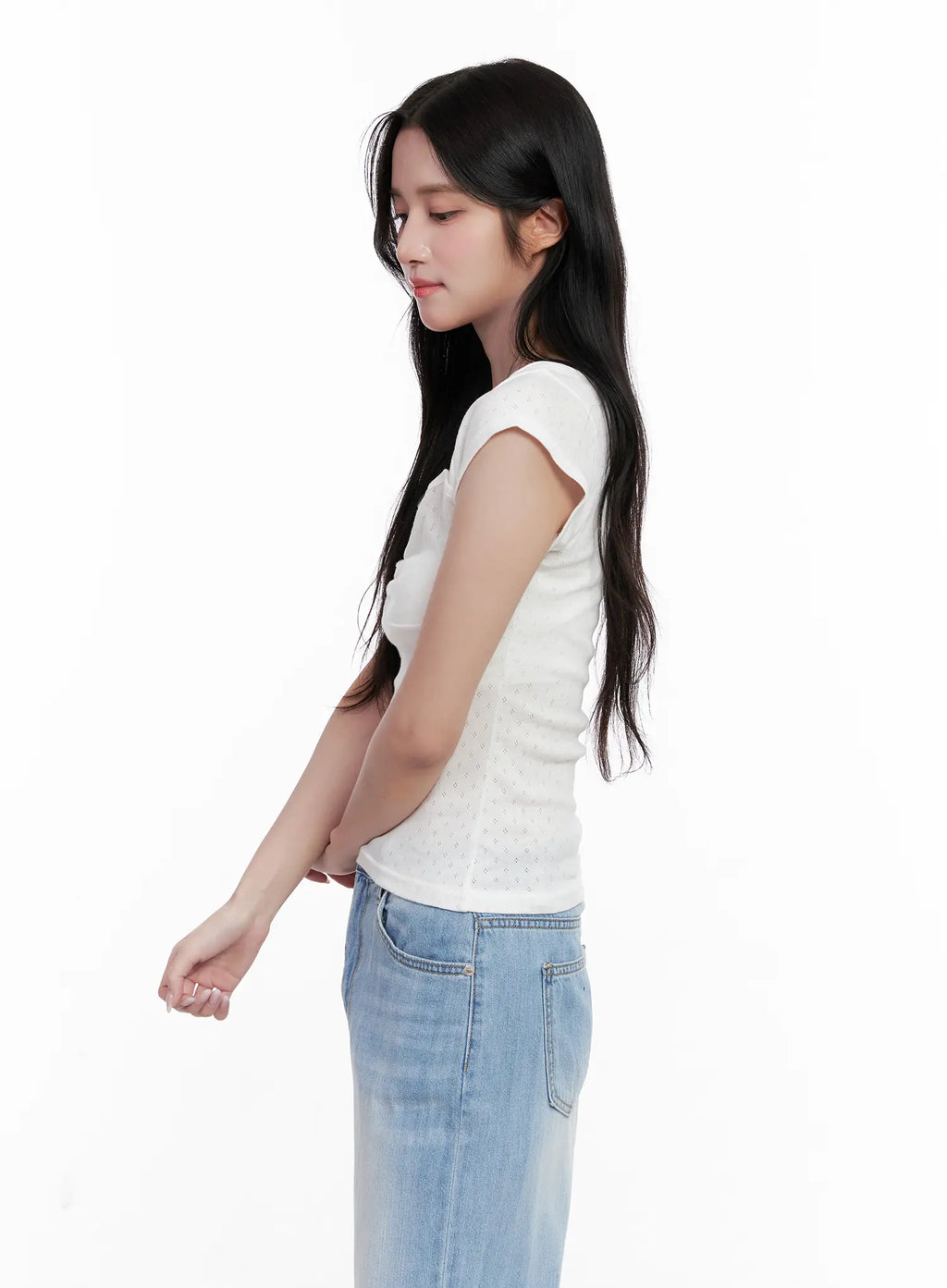 Shirred Cap-Sleeve Sweetheart Top CL515