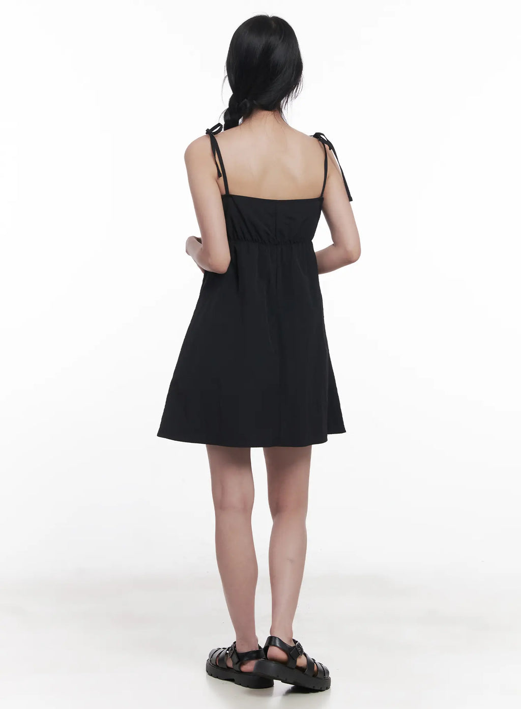 Flared Ribbon-Tie Mini Dress CU525