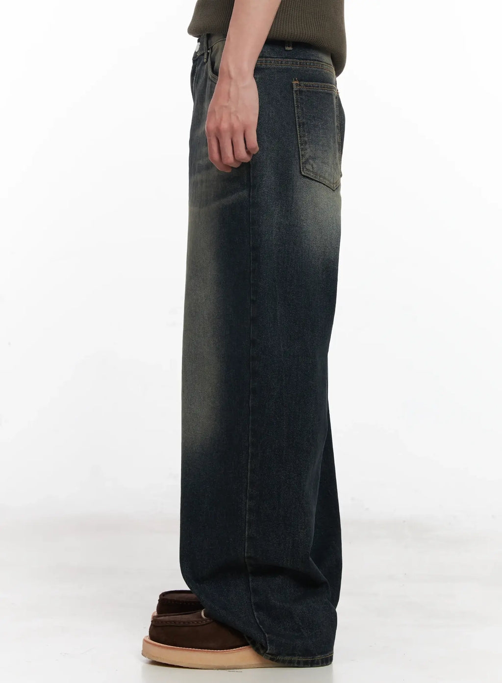 Men's Washed Baggy Jeans IU526