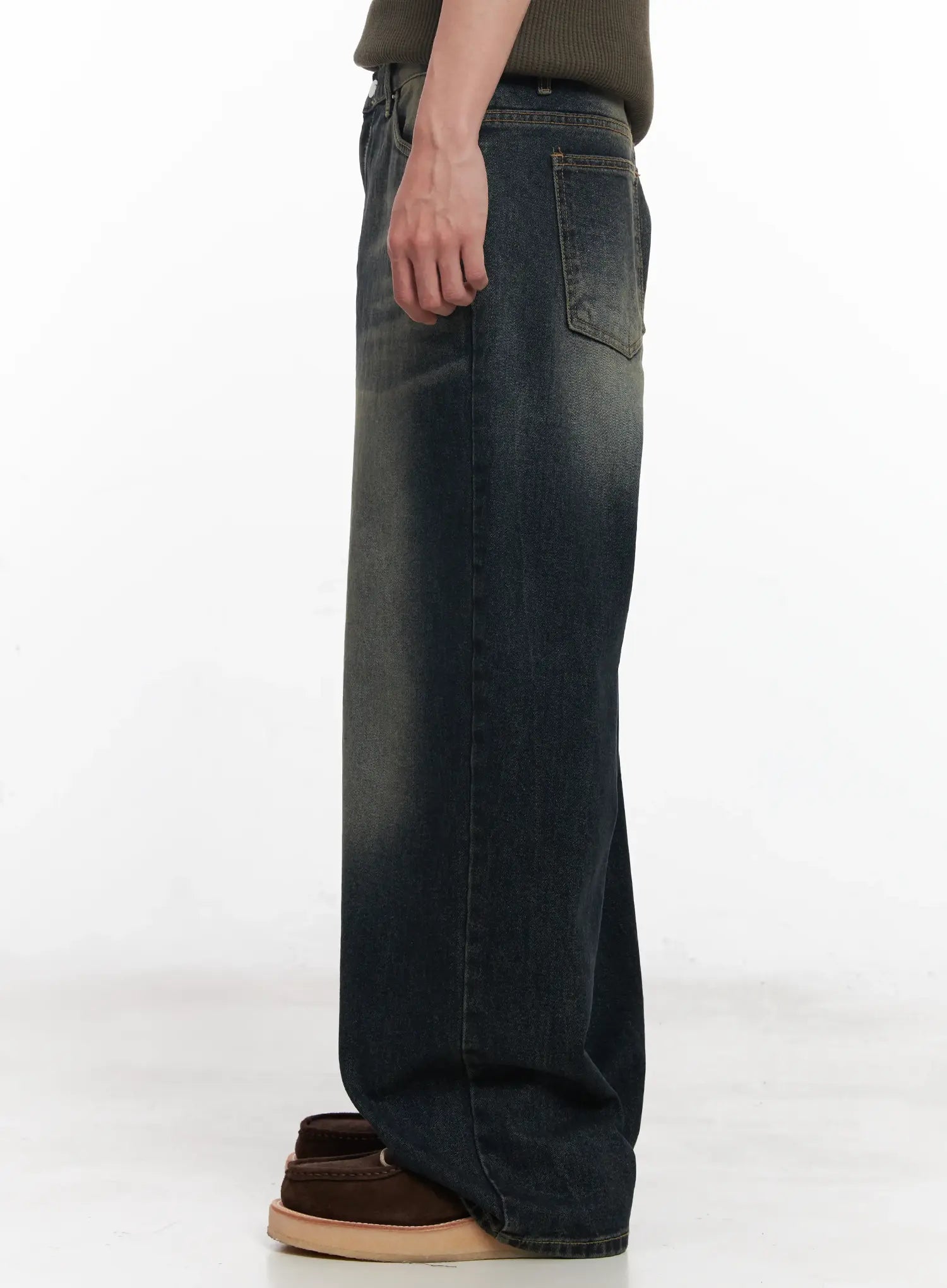 Men's Washed Baggy Jeans IU526